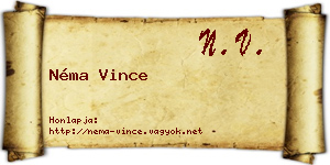 Néma Vince névjegykártya